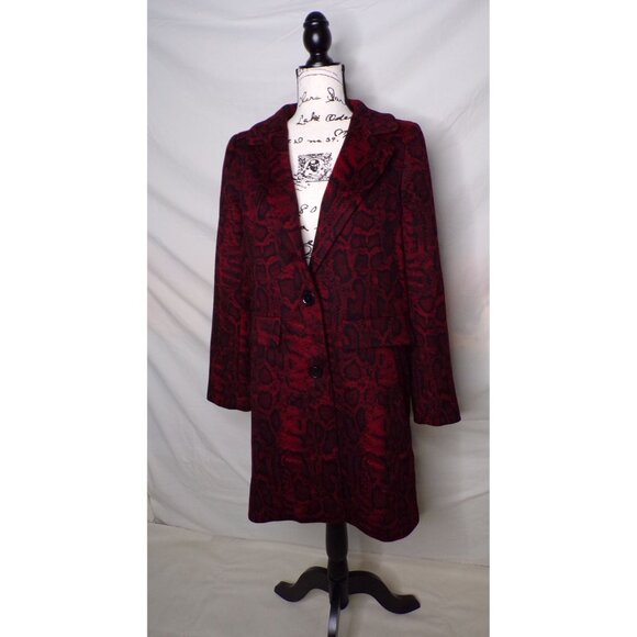 🆕SOFIA CASHMERE Python Print Wool Cashmere Single Breasted Coat 8 - Picture 3 of 10